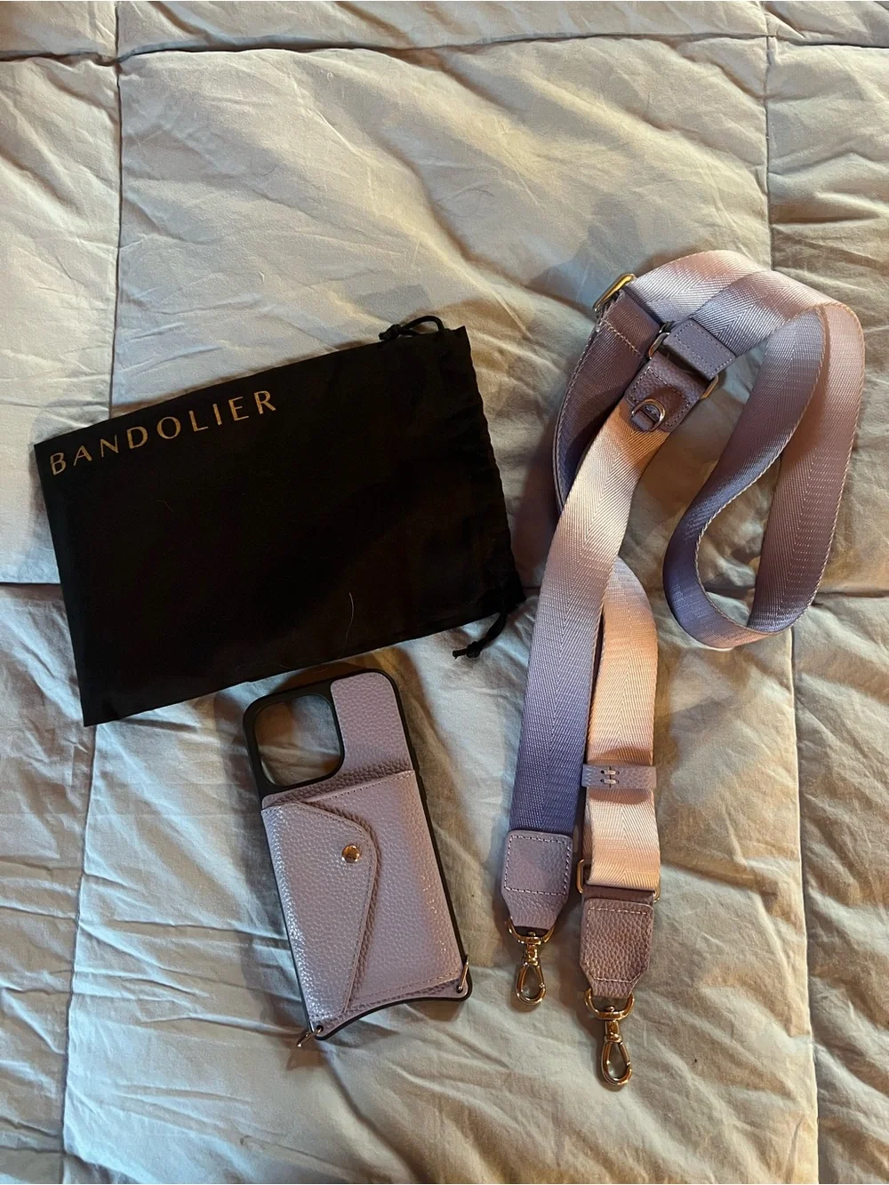 iPhone 13 Pro Bandolier Bowie Ombré Side Slot Crossbody Phone Case with Strap